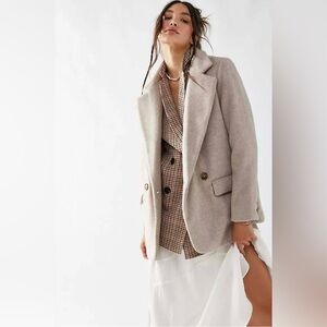 Free People Mari Solid Blazer Light Coffee